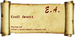 Endl Anett névjegykártya